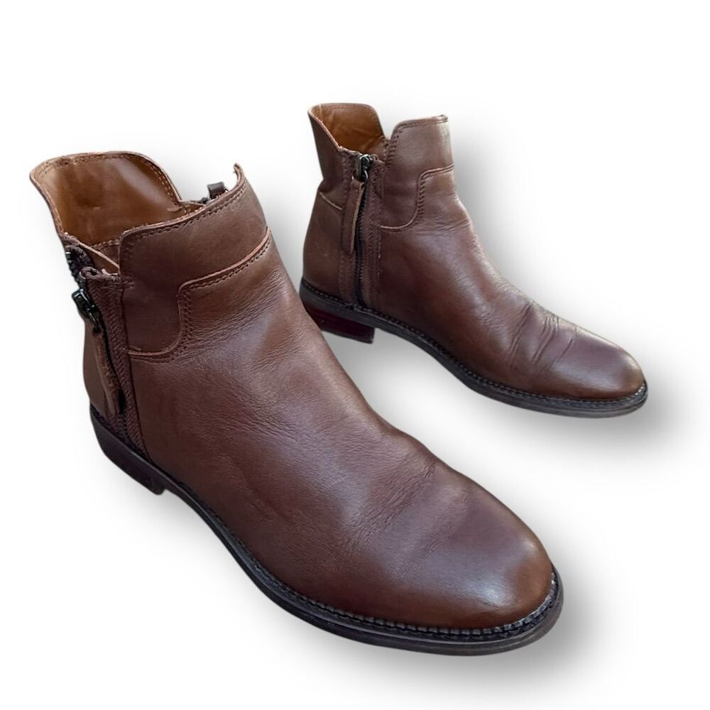 Franco Sarto Women's Brown Leather Ankle Booties Size 8 Casual - Picture 9 of 16